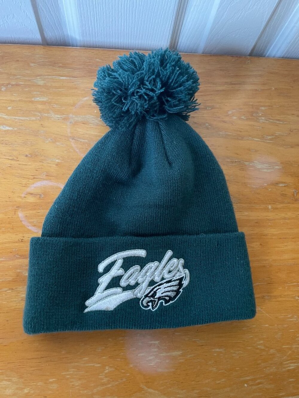 Boys Philadelphia Eagles Beanie Hat. Midnight Green. One size fits all
